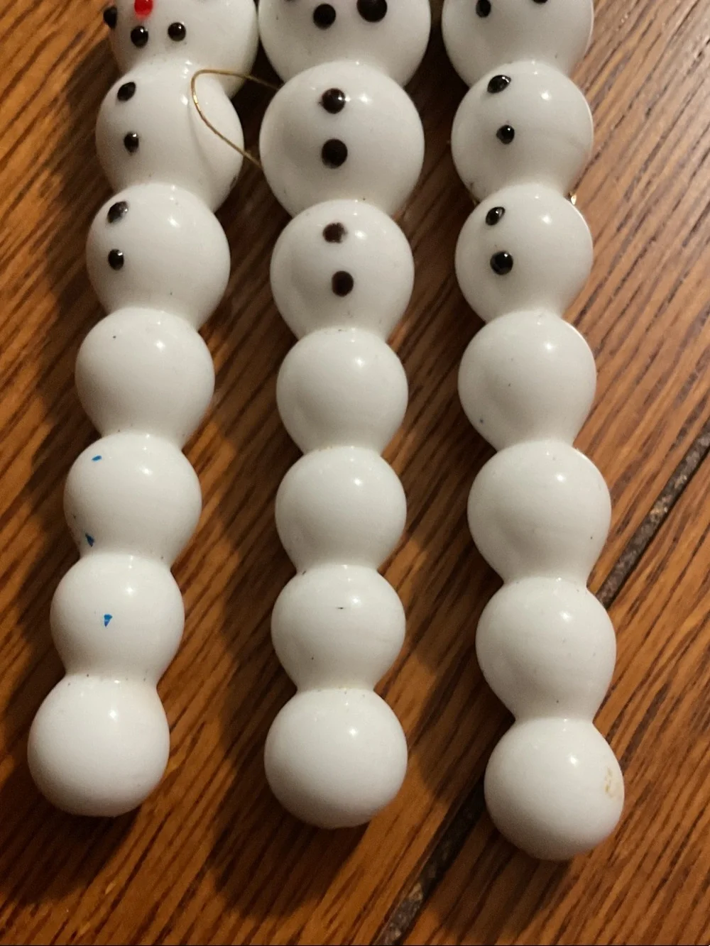Hand blown glass snowman ornaments